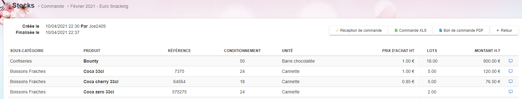 Qweekle Stock commande envoie