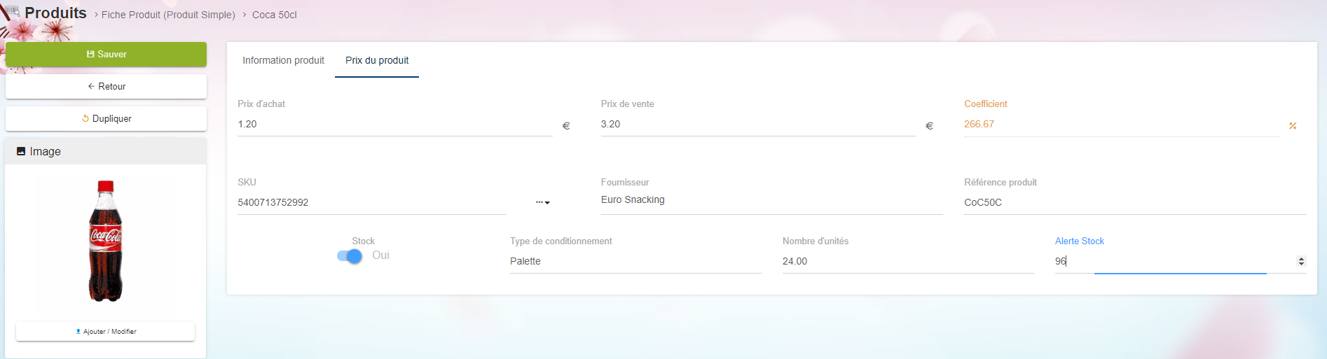 Qweekle produit fiche stock