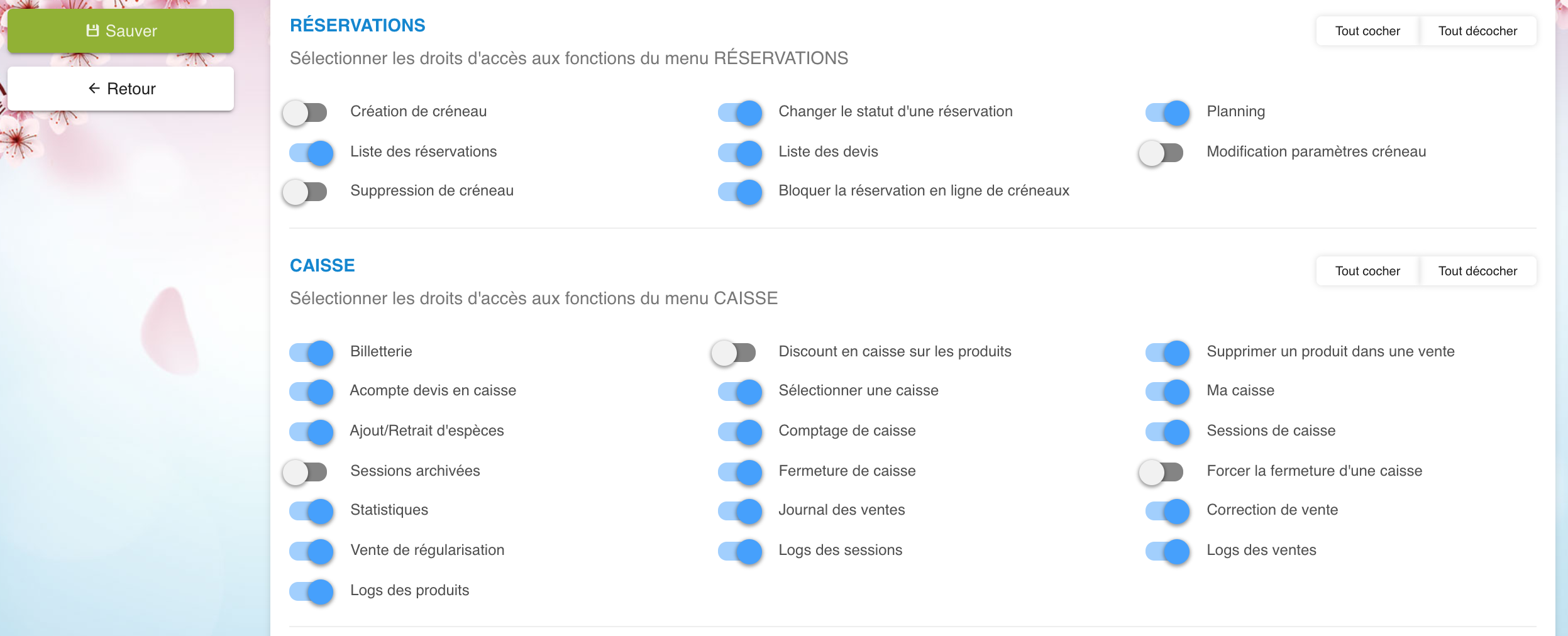 Qweekle profil droit accès