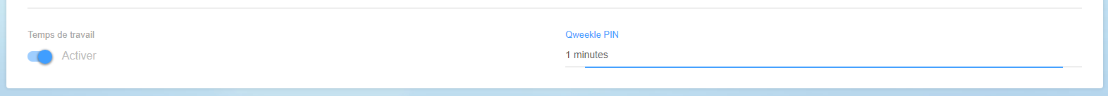 Qweekle activation temps de travail pointeuse